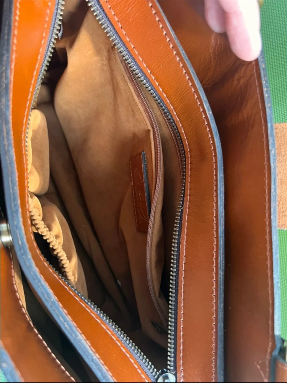 Patricia Nash Embossed Floral Satchel in Cognac